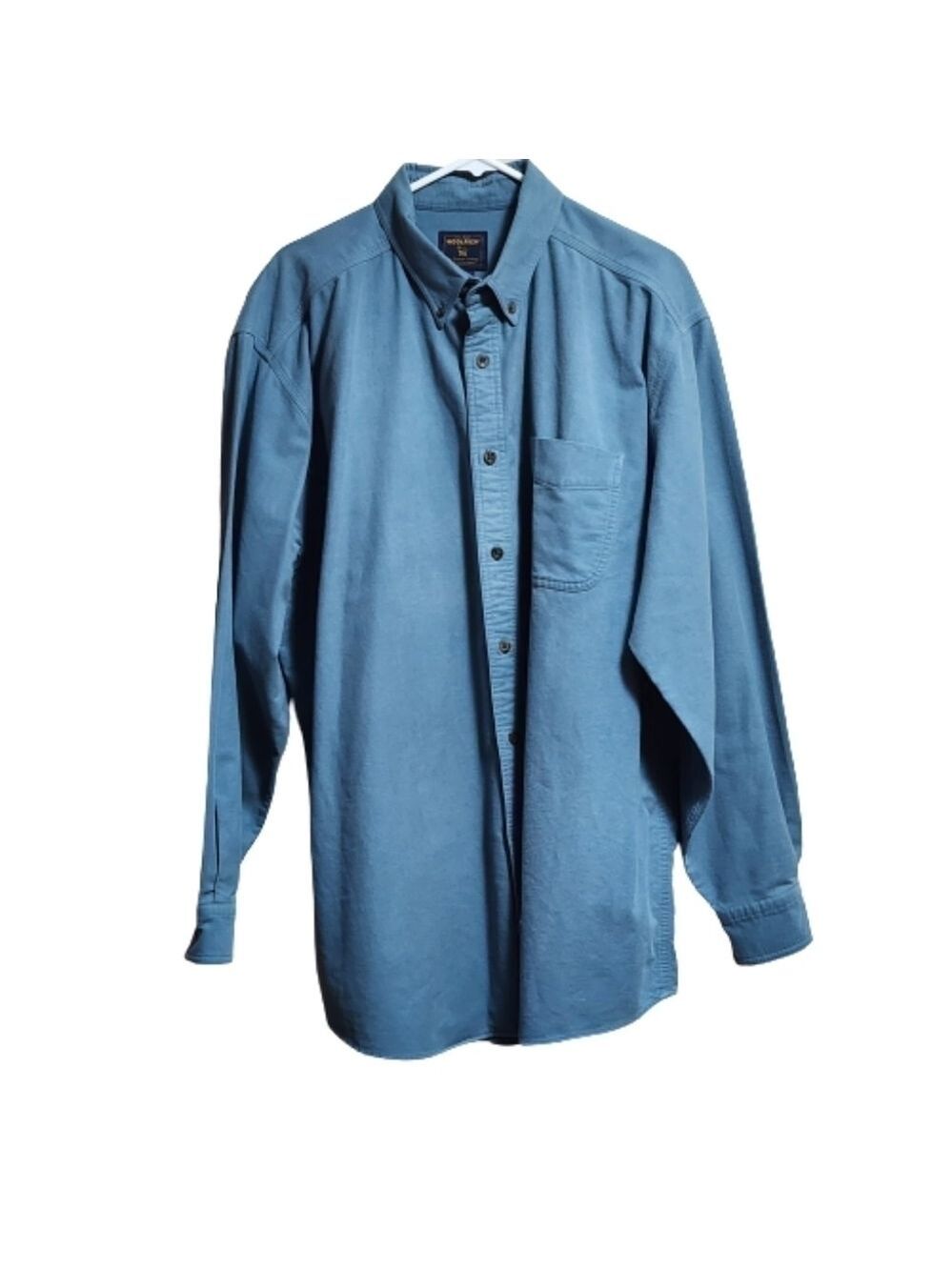 Woolrich button-down long sleeves shirt color blue size extra large
